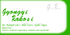 gyongyi rakosi business card